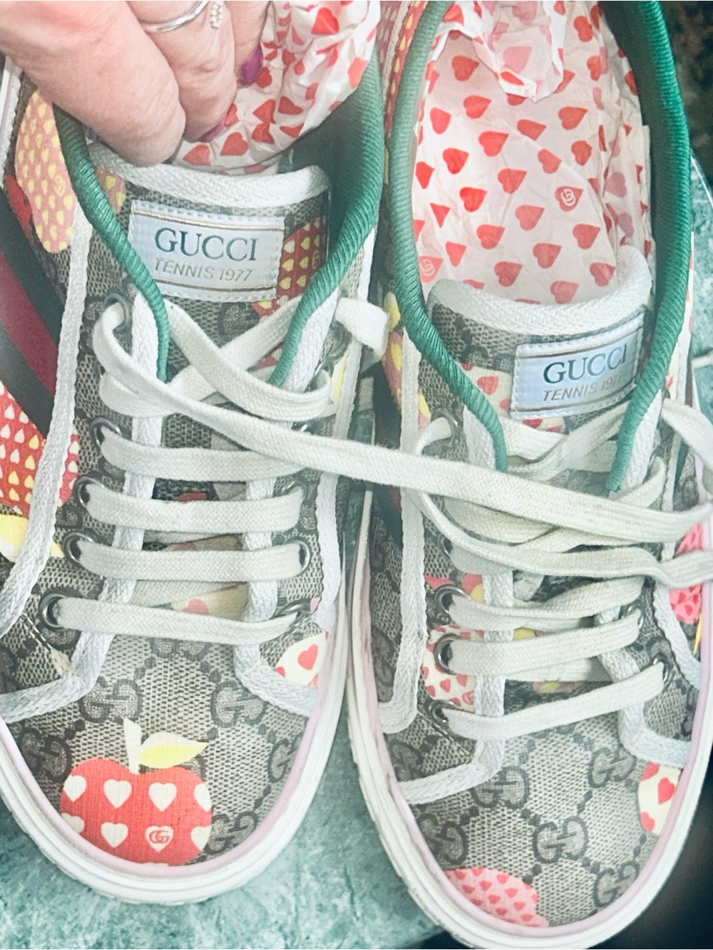 Gucci GG Supreme Tennis 1977 “ Le Pommes Capsule” Limited Edition Set 7.5 - Picture 13 of 16